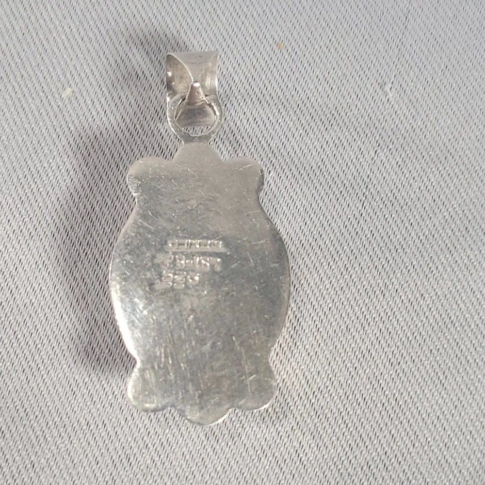 Taxco Sterling Silver Mahogany Obsidian Pendant Women Brown 925 Mexico TB-167